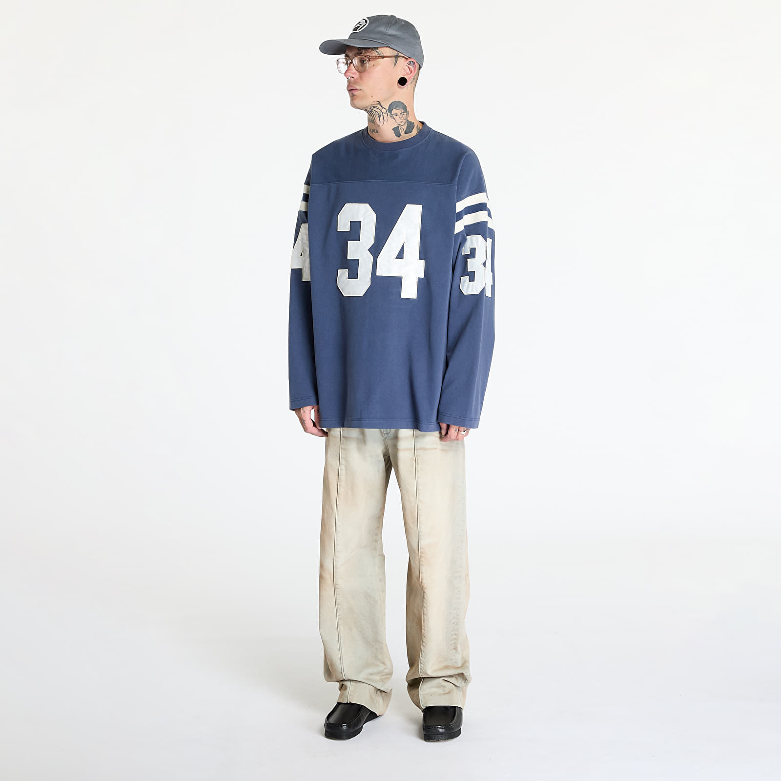 T-Shirts Ambush Football L-S T-Shirt UNISEX Insignia Blue/ Tofu