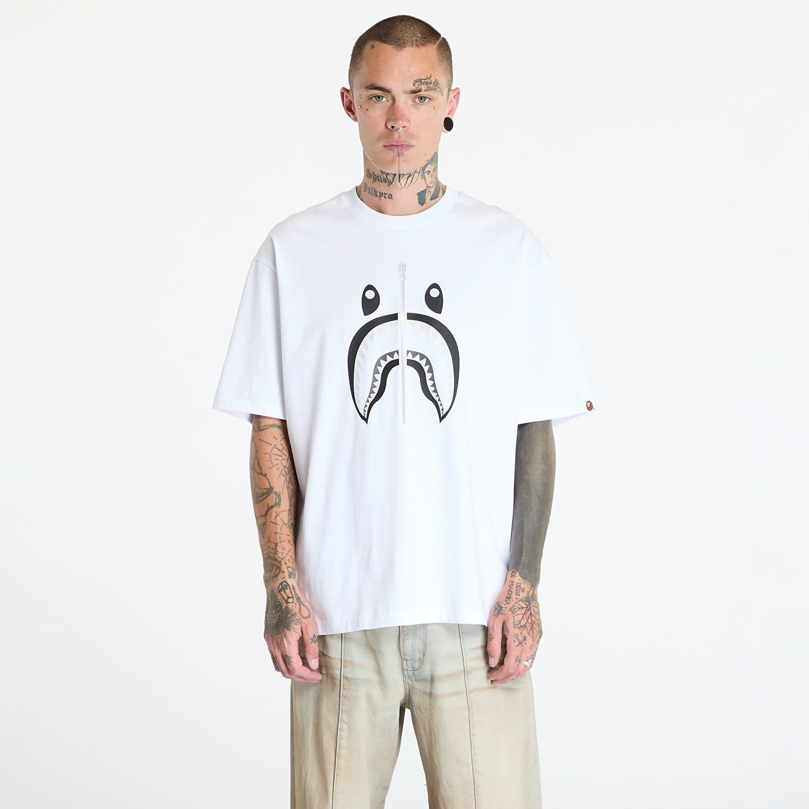 Bape shark logo shirt cheap