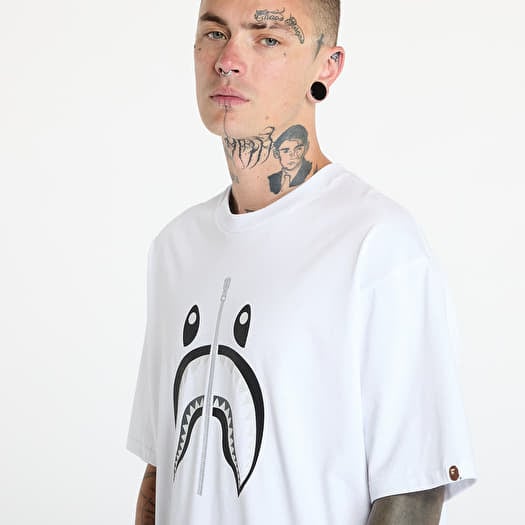 T shirts A BATHING APE Shark Tee White Footshop