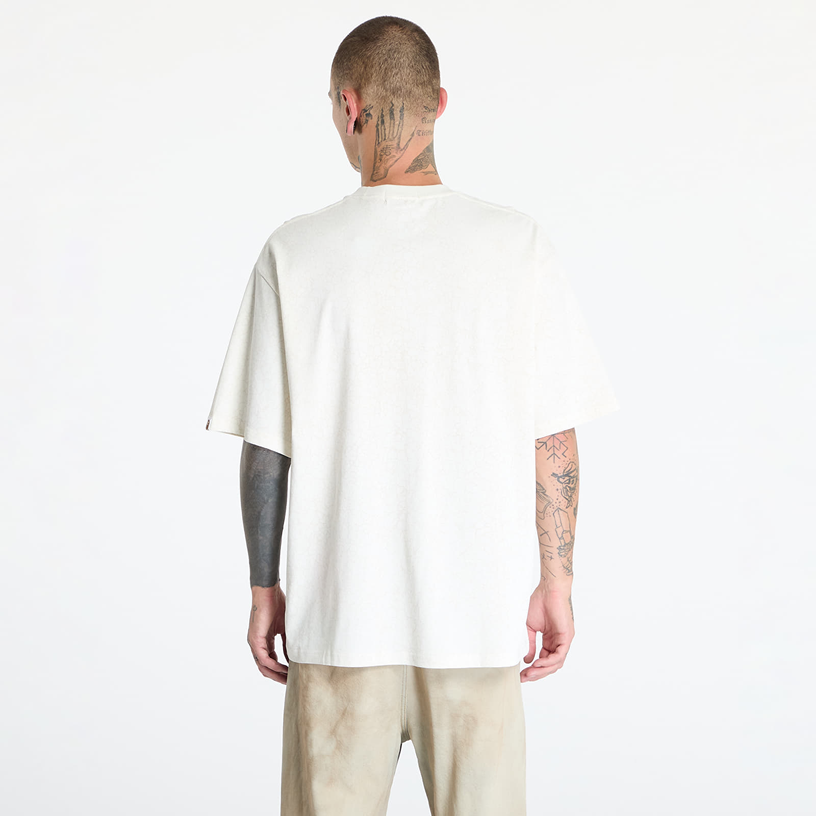 T-Shirts A BATHING APE Crack Print Pattern Logo Relaxed Fit Tee White