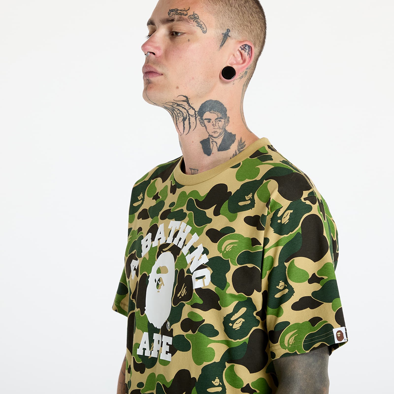 Koszulki A BATHING APE Abc Camo College Tee Green