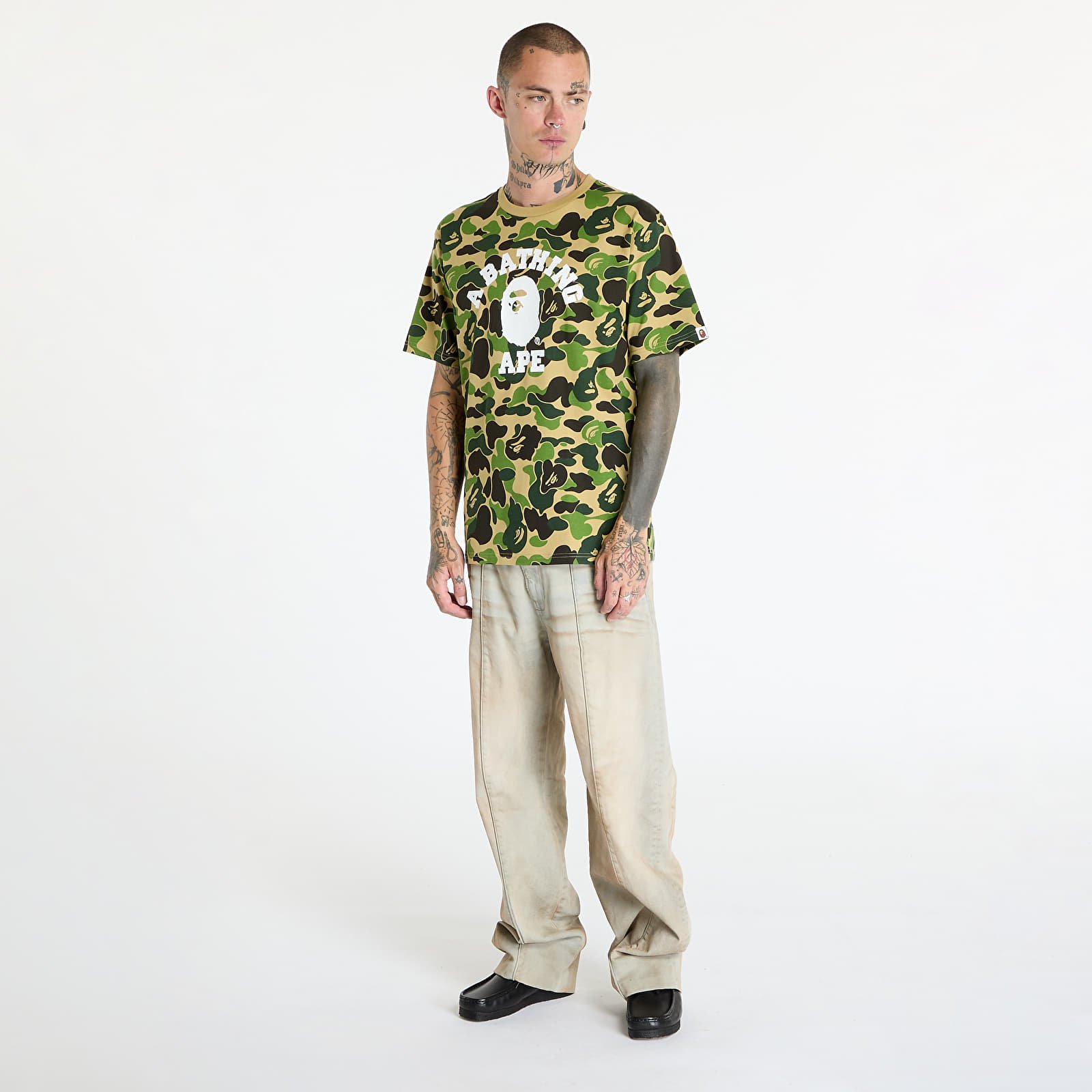 Koszulki A BATHING APE Abc Camo College Tee Green