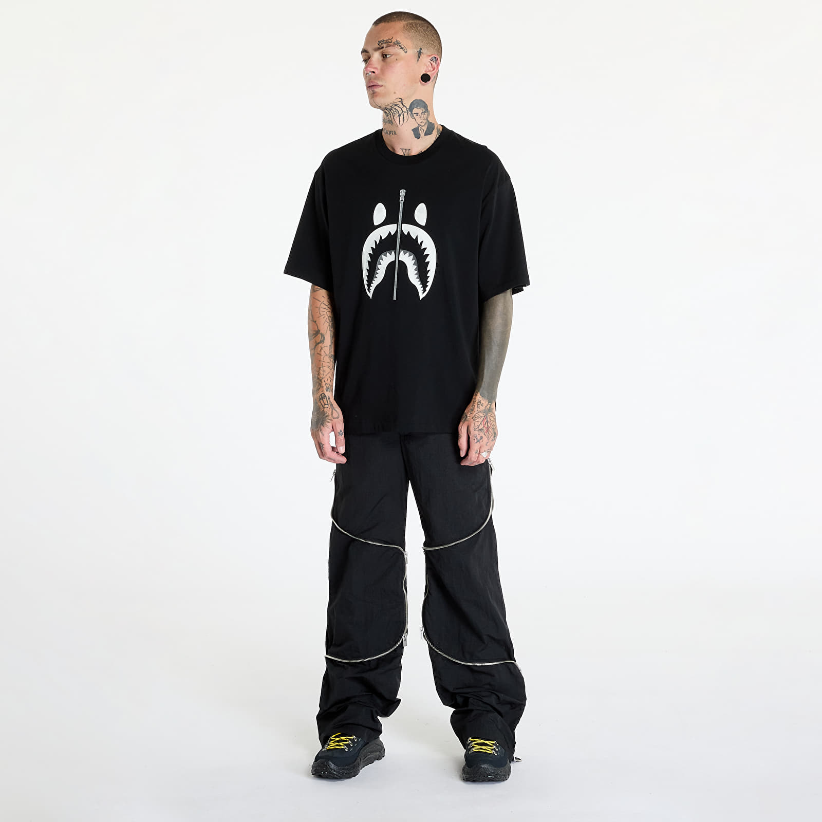 Pólók A BATHING APE Shark Tee Black
