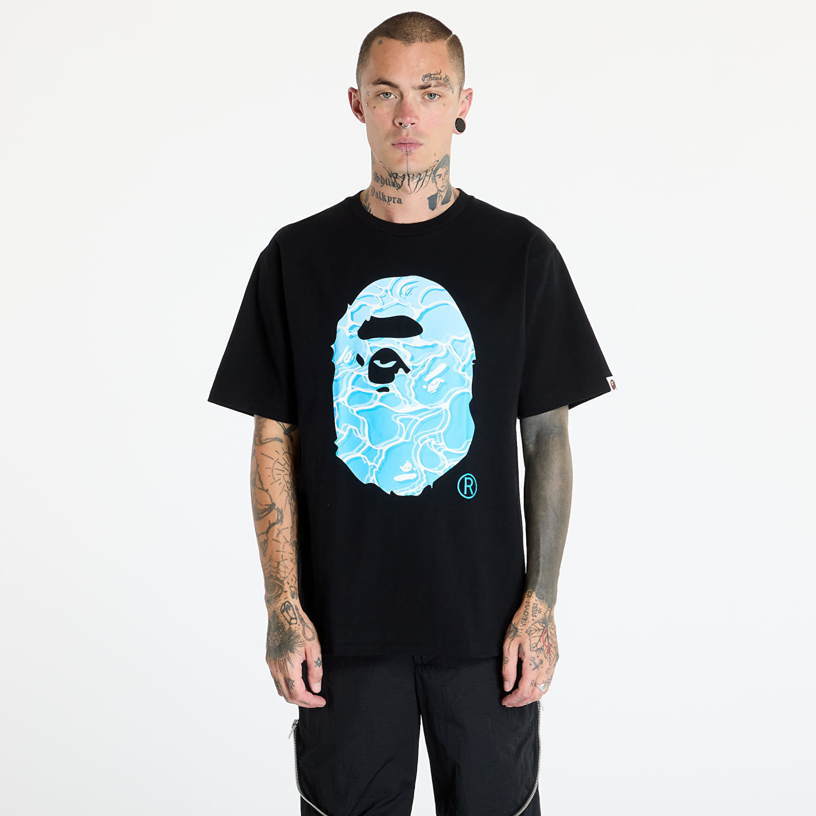 Camiseta A BATHING APE Abc Sea Surface Camo Ape Head Tee Black L