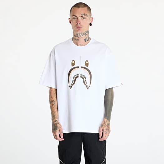 Bape white shark tee online