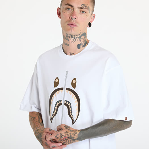 Bape shark white t shirt shop