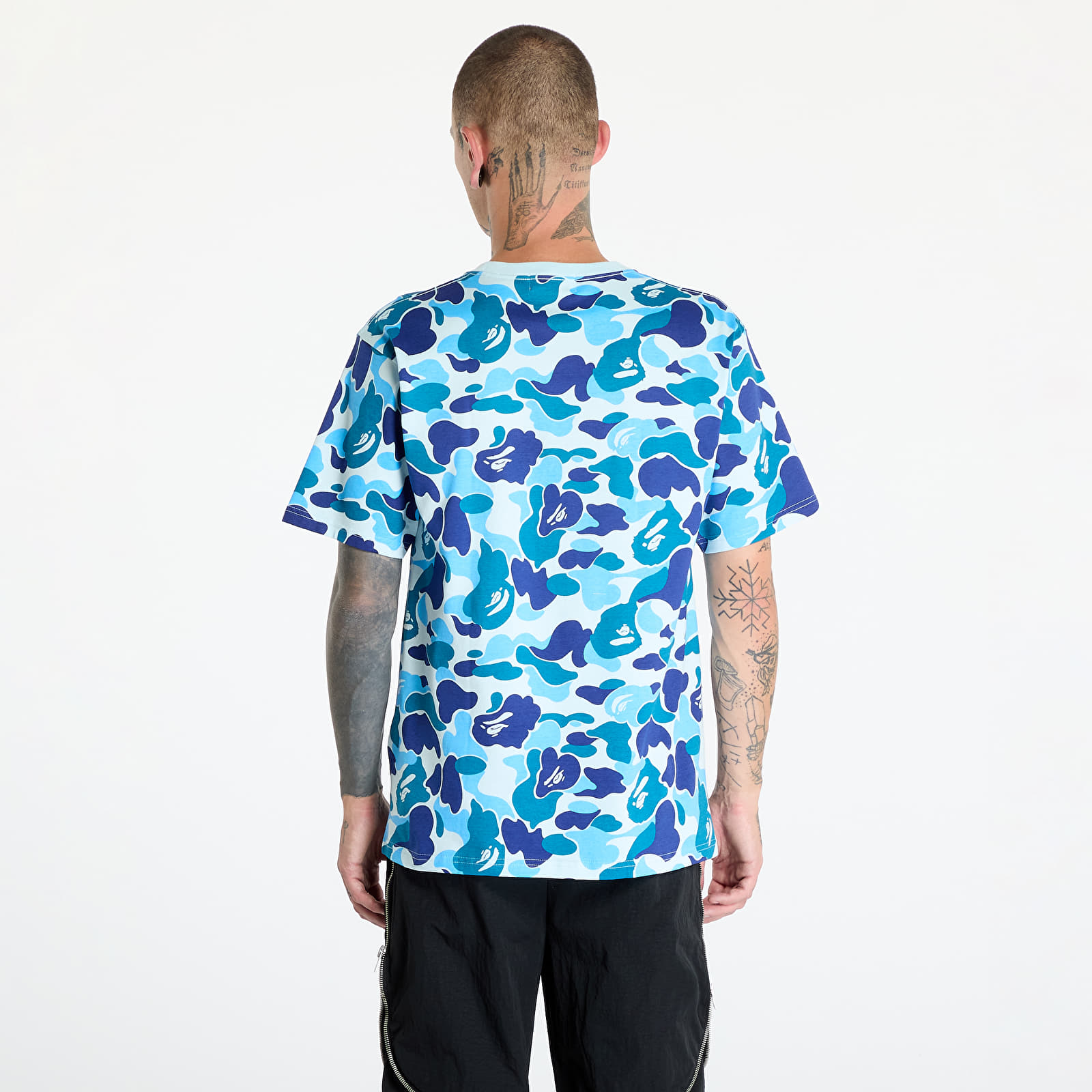 T-shirts A BATHING APE Abc Camo College Tee Blue