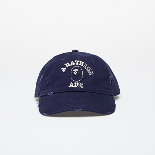 A BATHING APE Worn Out College Cap Navy