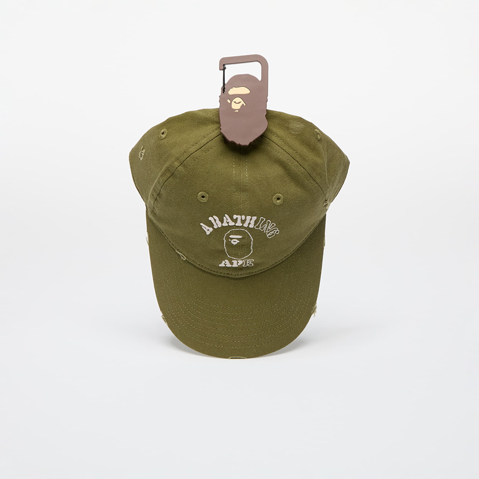 Sapkák A BATHING APE Worn Out College Cap Olive Drab