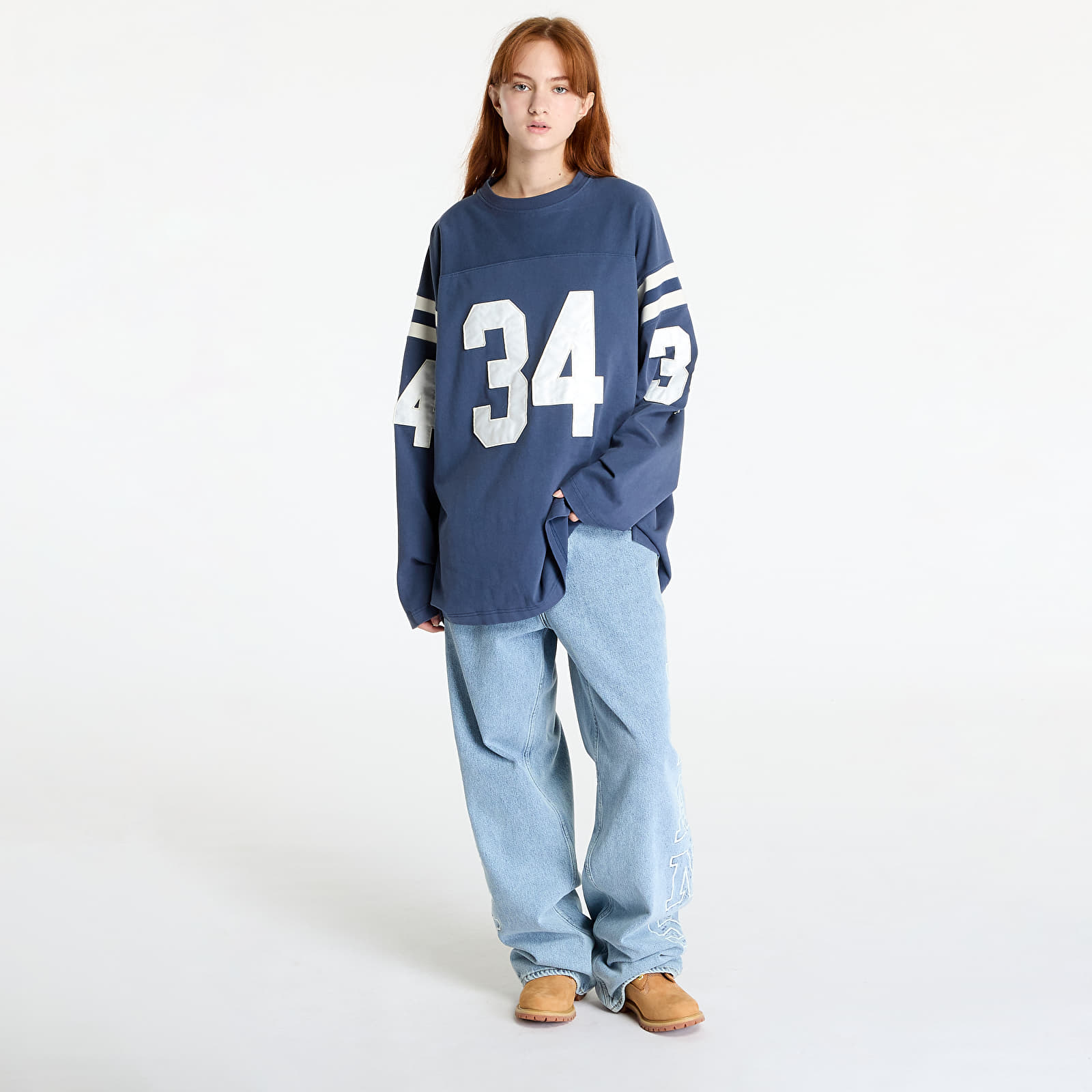 T-Shirts Ambush Football L-S T-Shirt UNISEX Insignia Blue/ Tofu