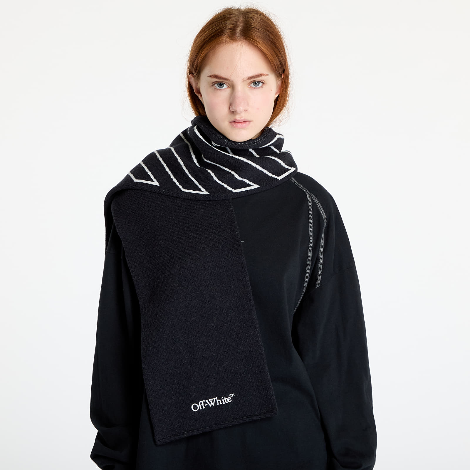 Écharpes Off-White Kids Bookish Diag Scarf Black/ Off White