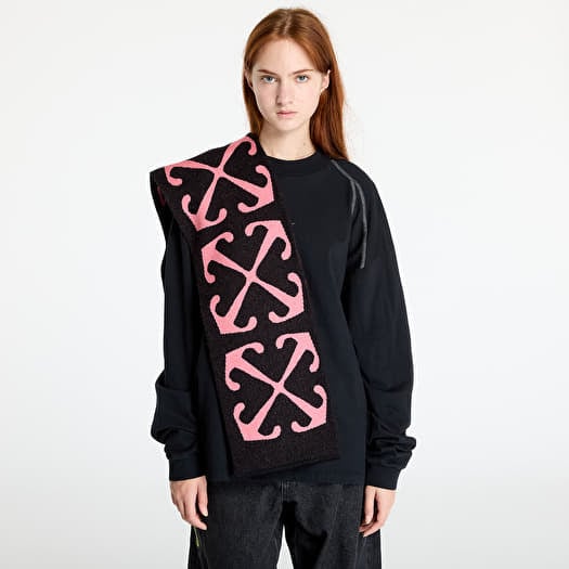 Šála Off-White Kids Arrow Diag Scarf Black/ Pink
