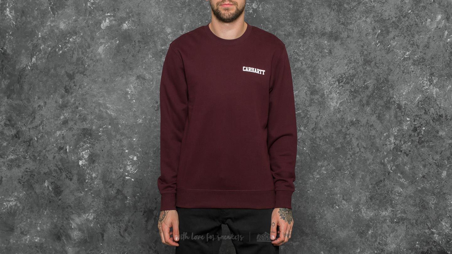 Sweatjacken und Sweatshirts Carhartt WIP College Script Sweat Damson/ White