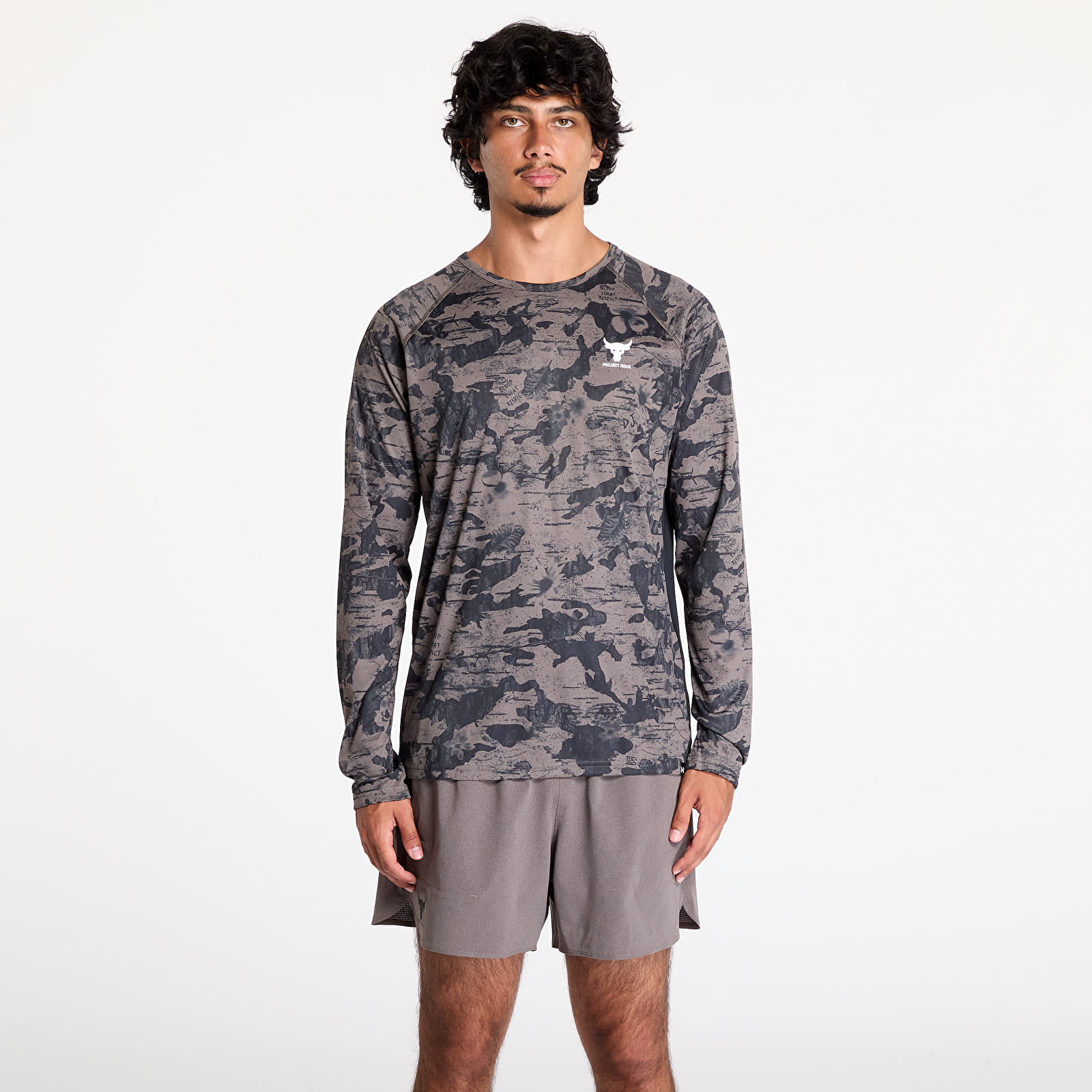 Tricouri  Under Armour Project Rock IsoChill Long Sleeve T-Shirt Fresh Clay/ White