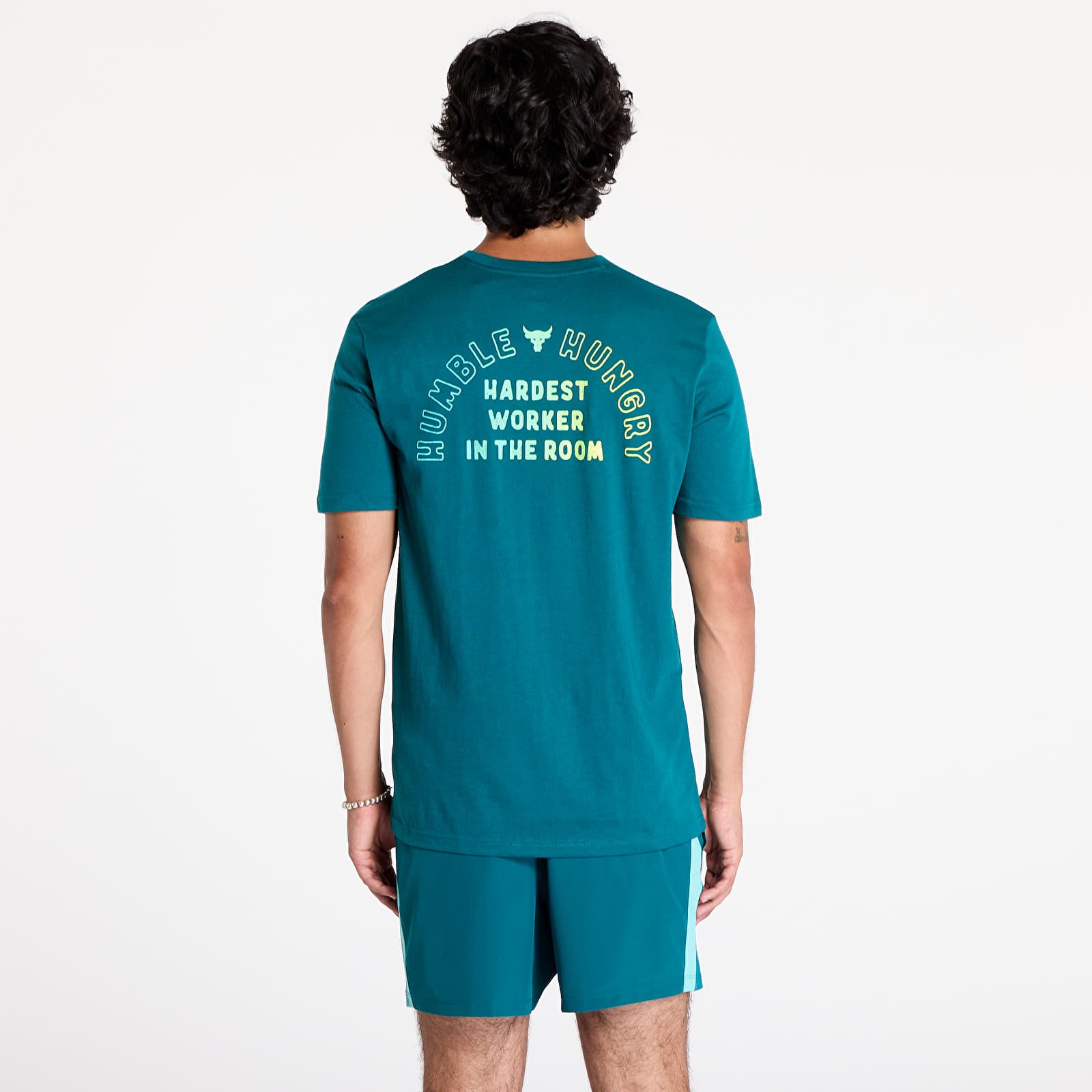 Koszulki Under Armour Project Rock H&H Graphic Short Sleeve T-Shirt Hydro Teal/ Radial Turquoise/ High-Vis Yellow
