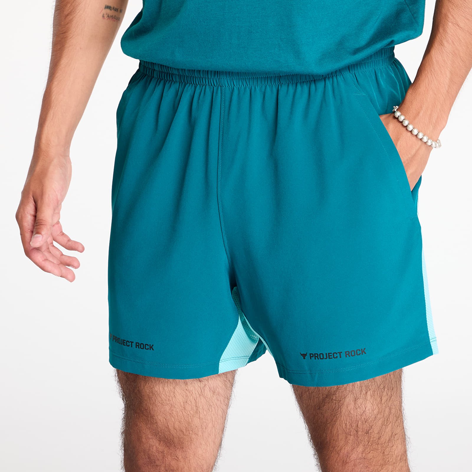 Shorts Under Armour Project Rock Ultimate 5" Training Short Hydro Teal/ Radial Turquoise/ Black