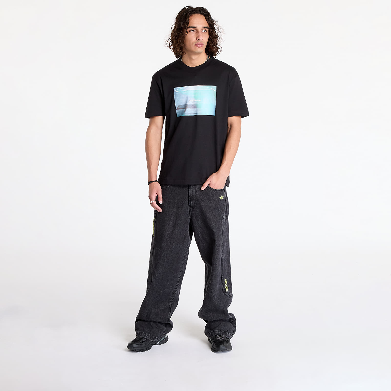T-shirts Calvin Klein Jeans Basketball Court Graphic Tee Black