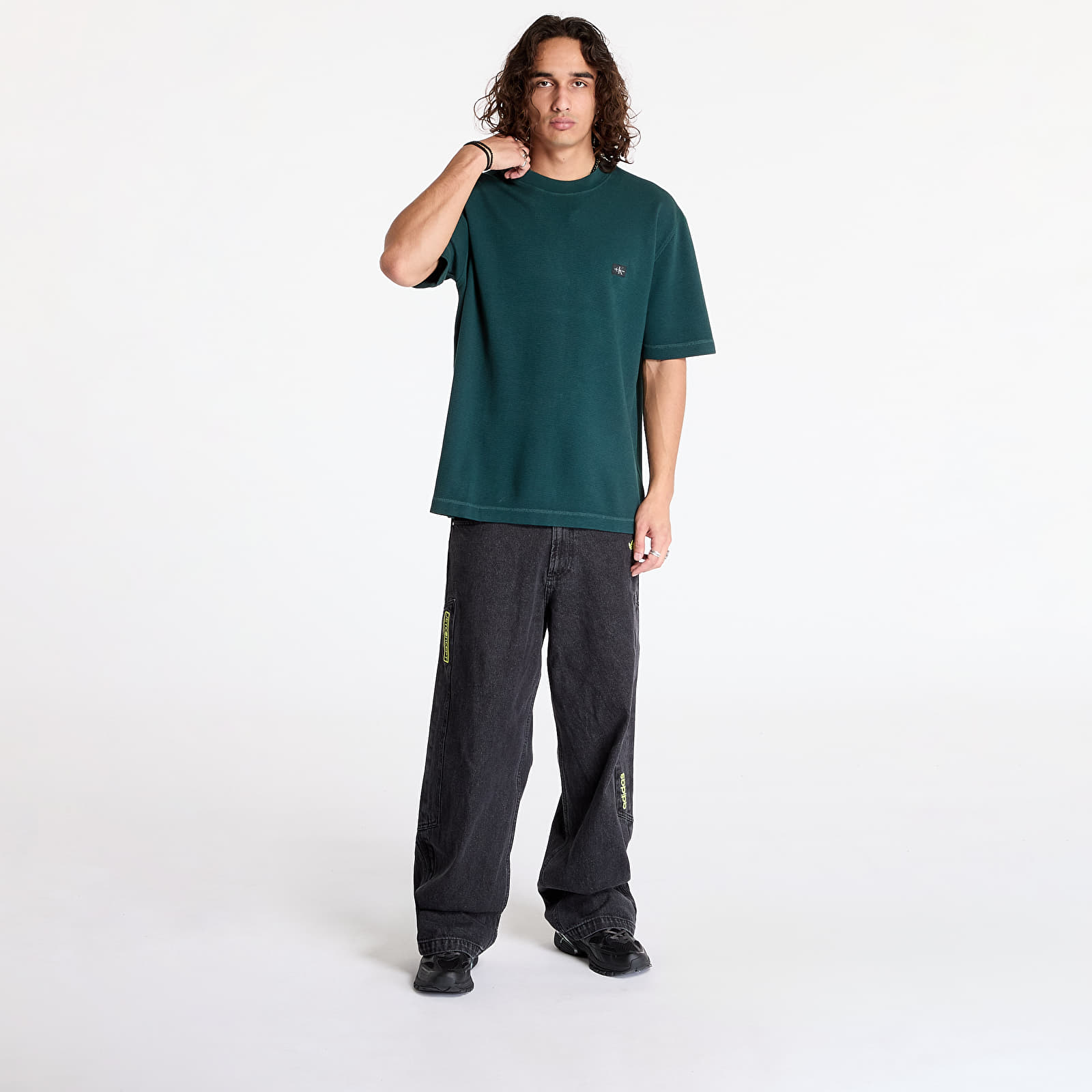   Μπλούζες Calvin Klein Jeans Waffle Woven Label Tee Ponderosa Pine