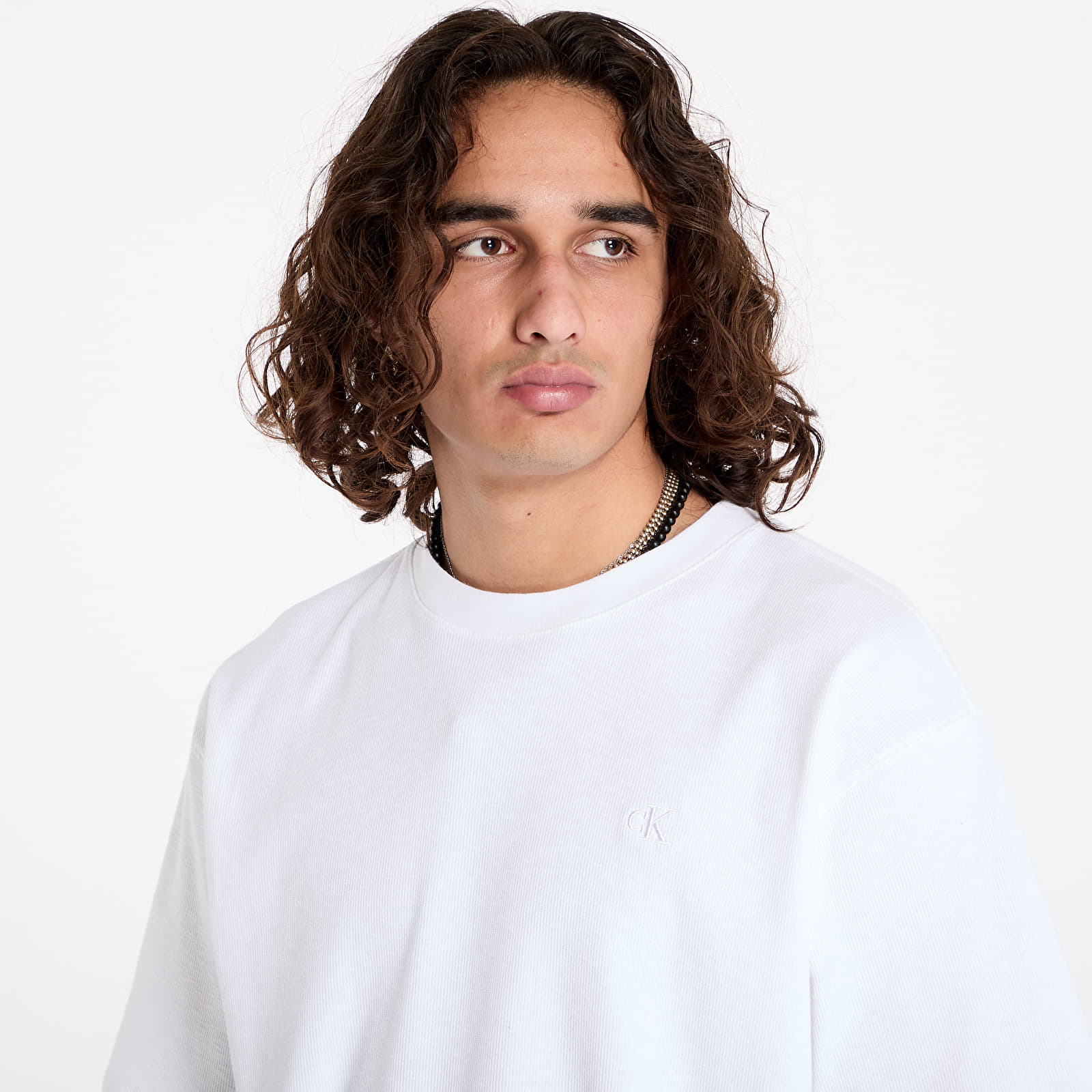   Μπλούζες Calvin Klein Jeans Slub Rib Tee White