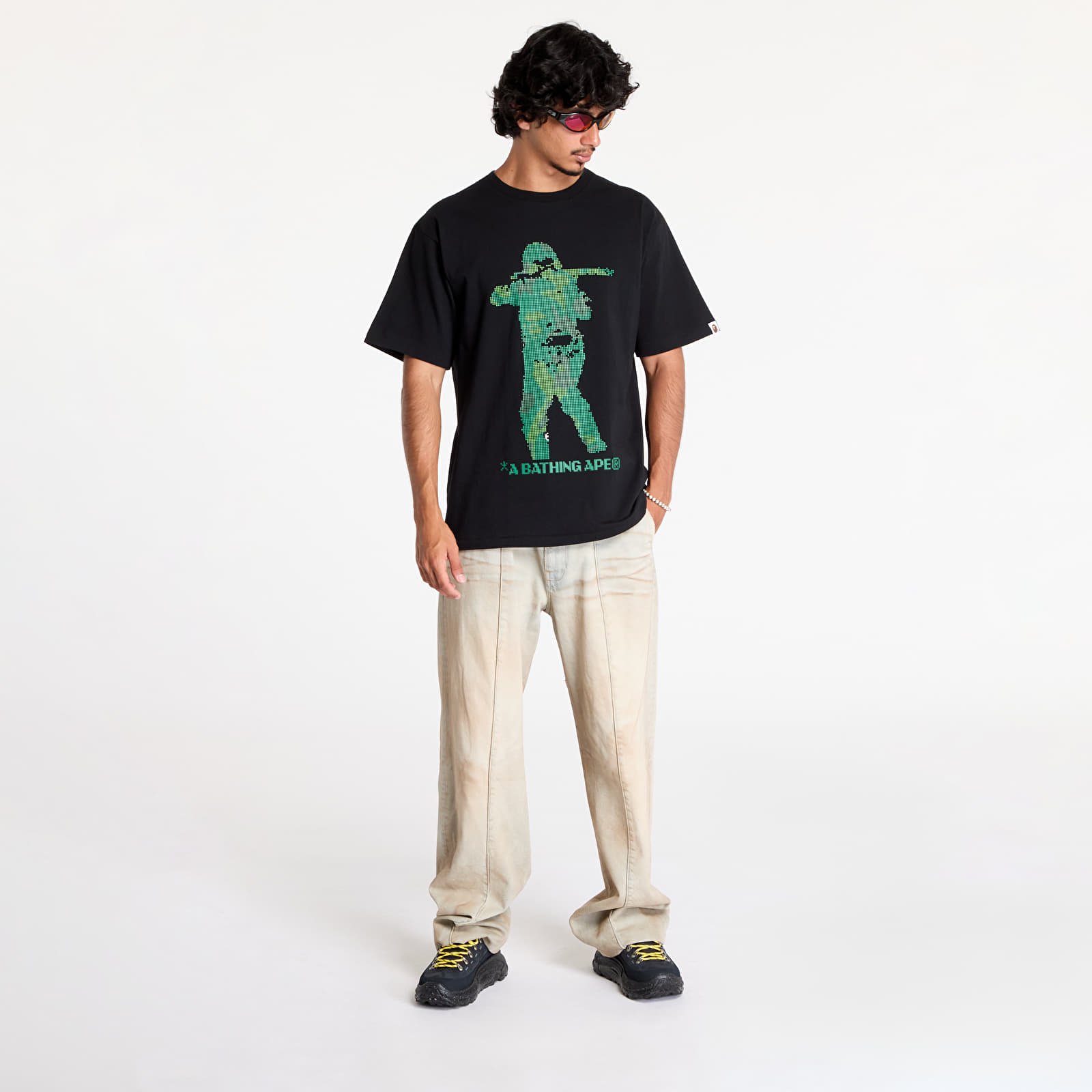 Trička A BATHING APE Bitmap Soldier Tee M Black