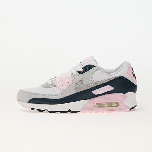 Nike Air Max 90 White/ Wolf Grey-Pink Foam -Armory Navy
