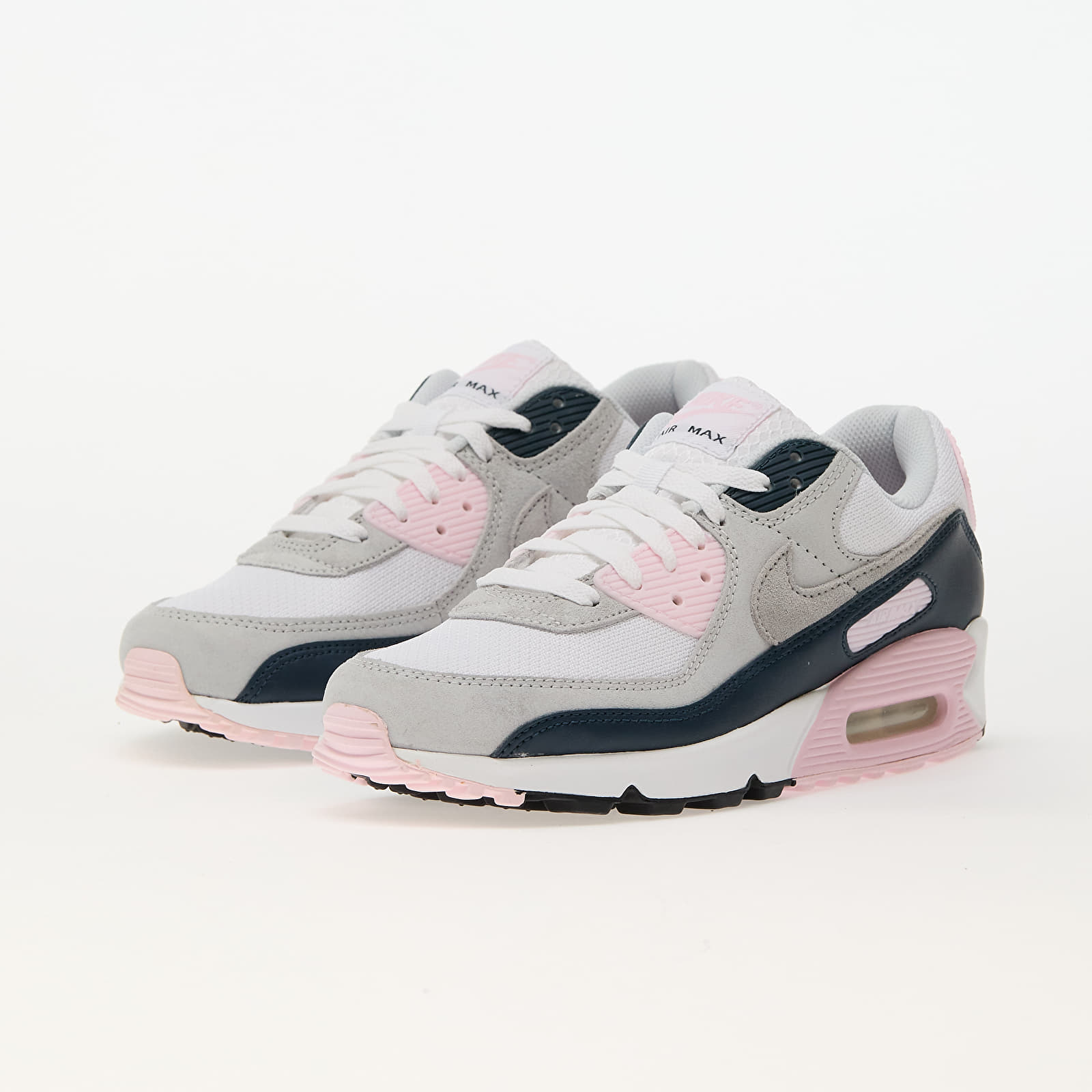 Men s shoes Nike Air Max 90 White Wolf Grey Pink Foam Armory Navy Footshop