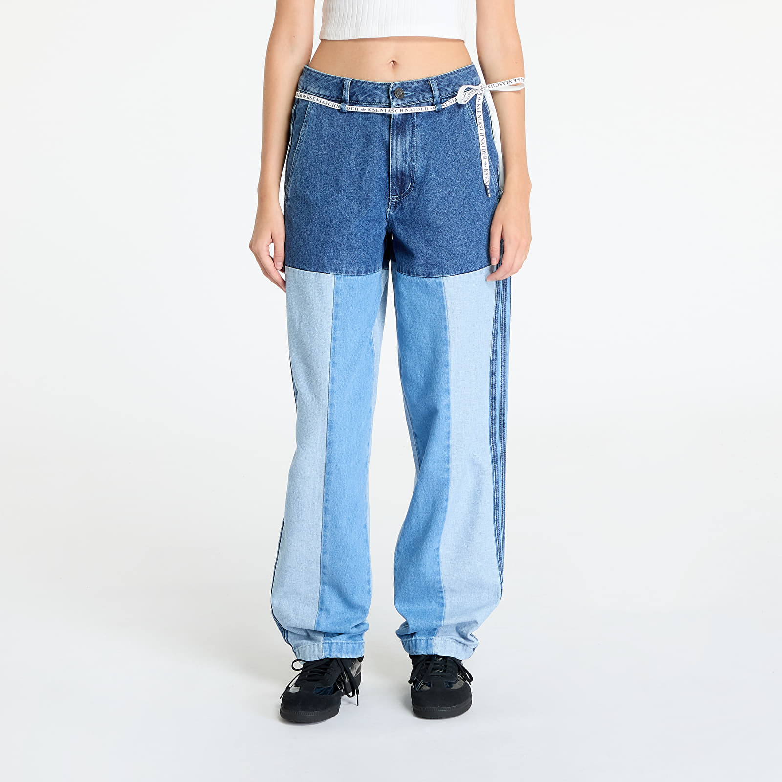Jeans adidas x KSENIASCHNAIDER Patchwork Straight Leg Jeans Indigo Denim / Medium Blue Denim / Light Denim