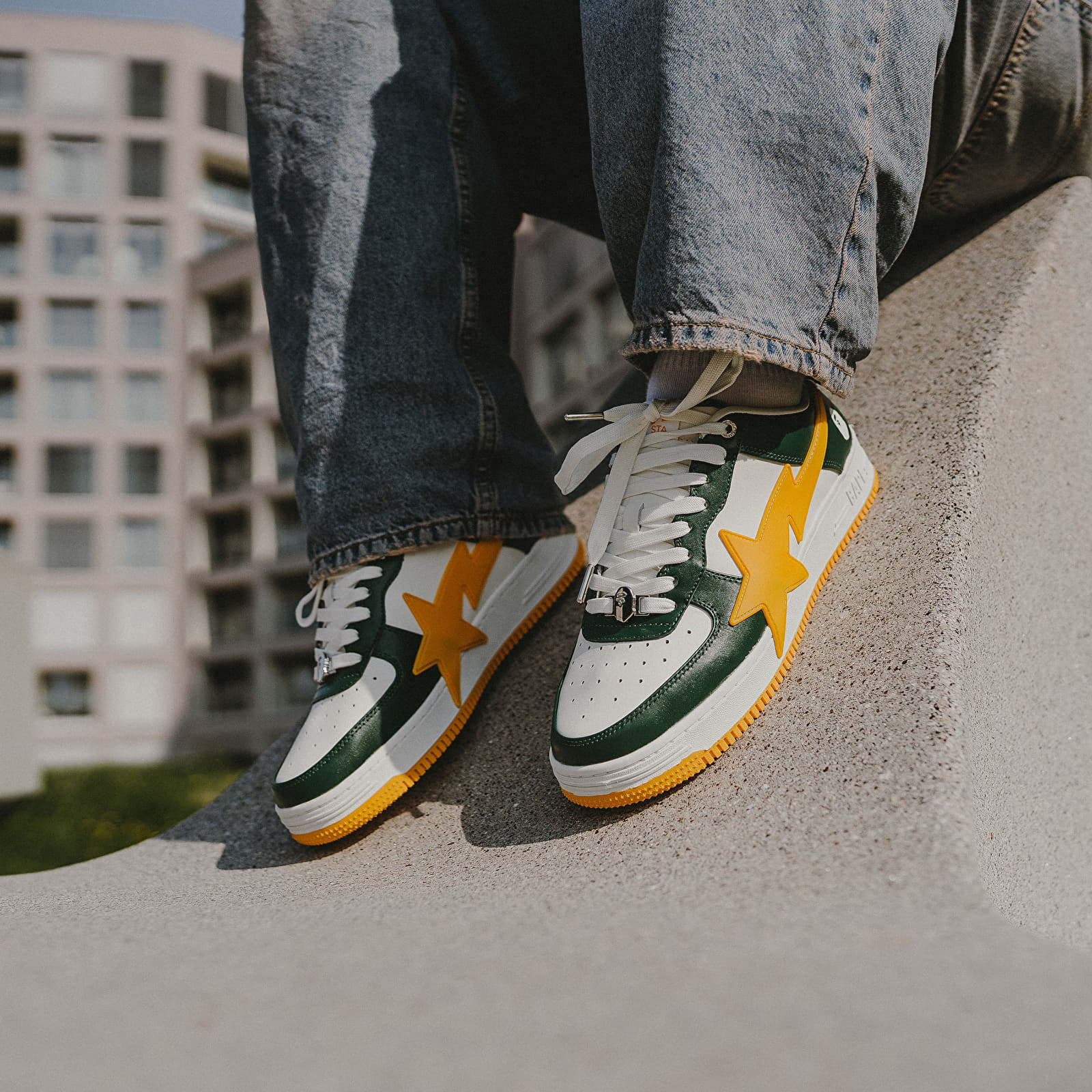 Men's shoes A BATHING APE Bape Sta Os 2 M2 Green