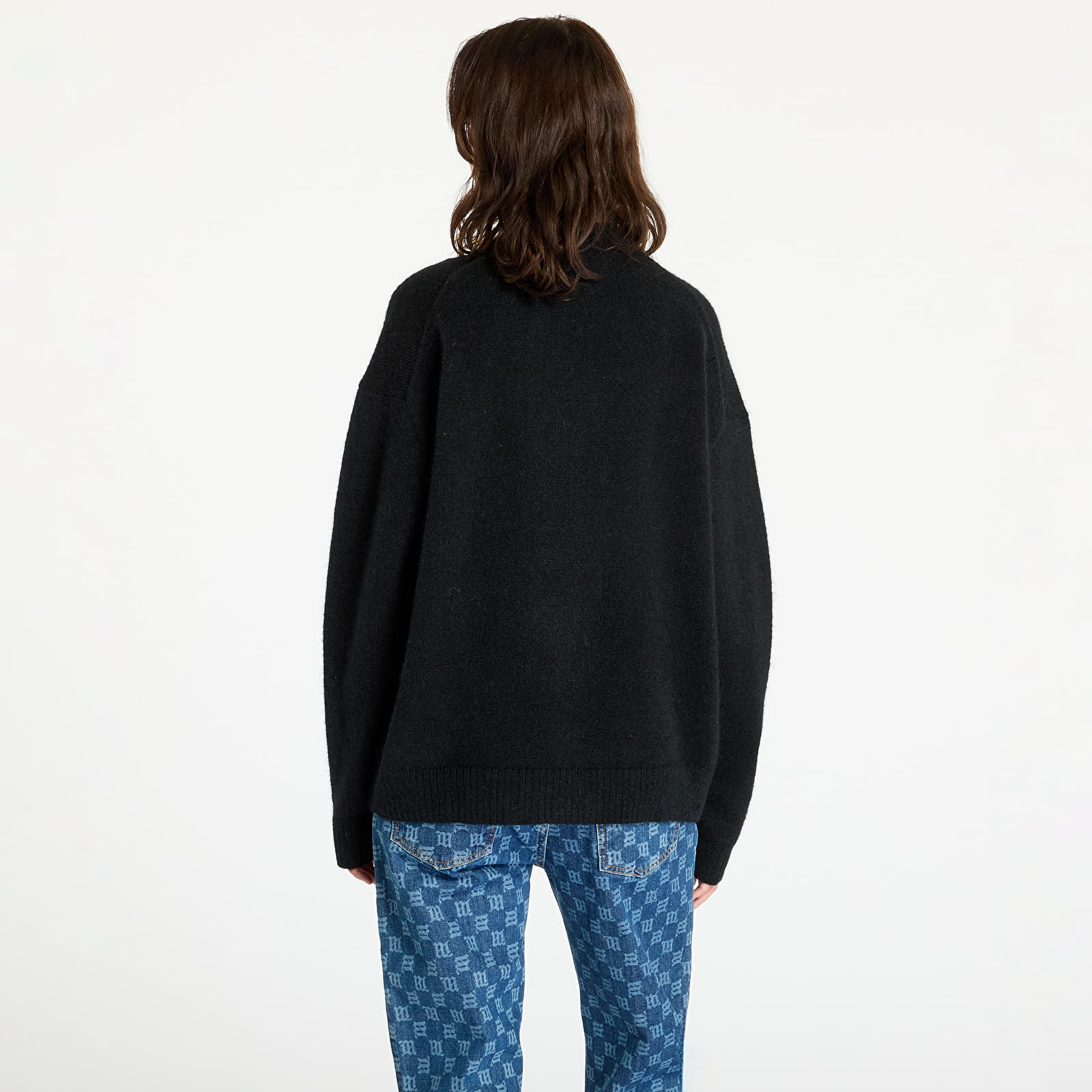 Svetry Calvin Klein Jeans Textured Loose Sweater Black