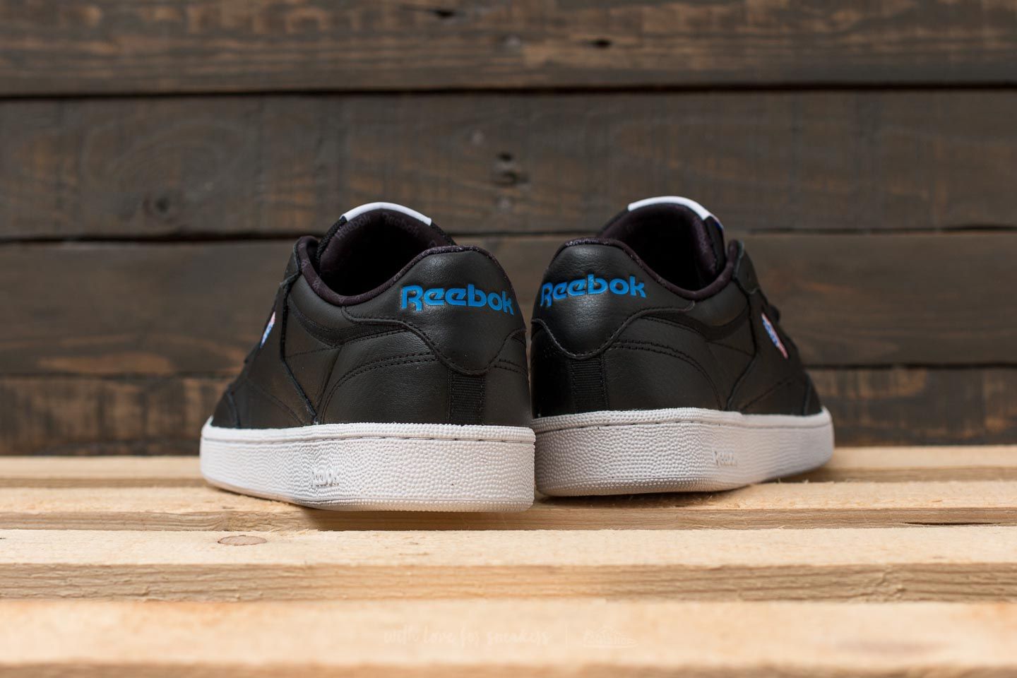Men s shoes Reebok Club C 85 SO Black White Vital Blue Footshop