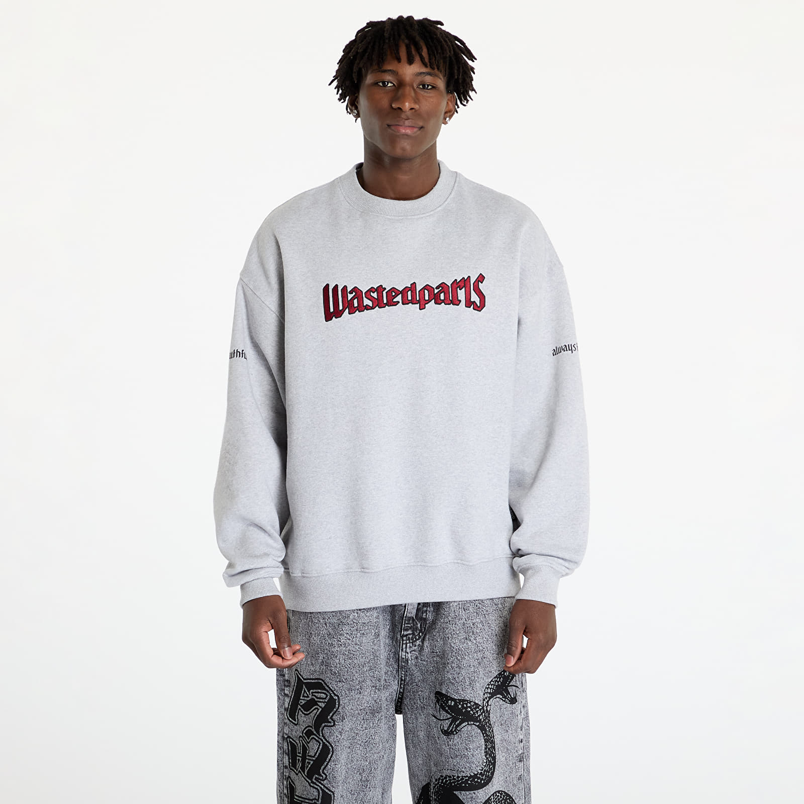 Men's hoodies Wasted Paris United Crew Neck Ash Grey