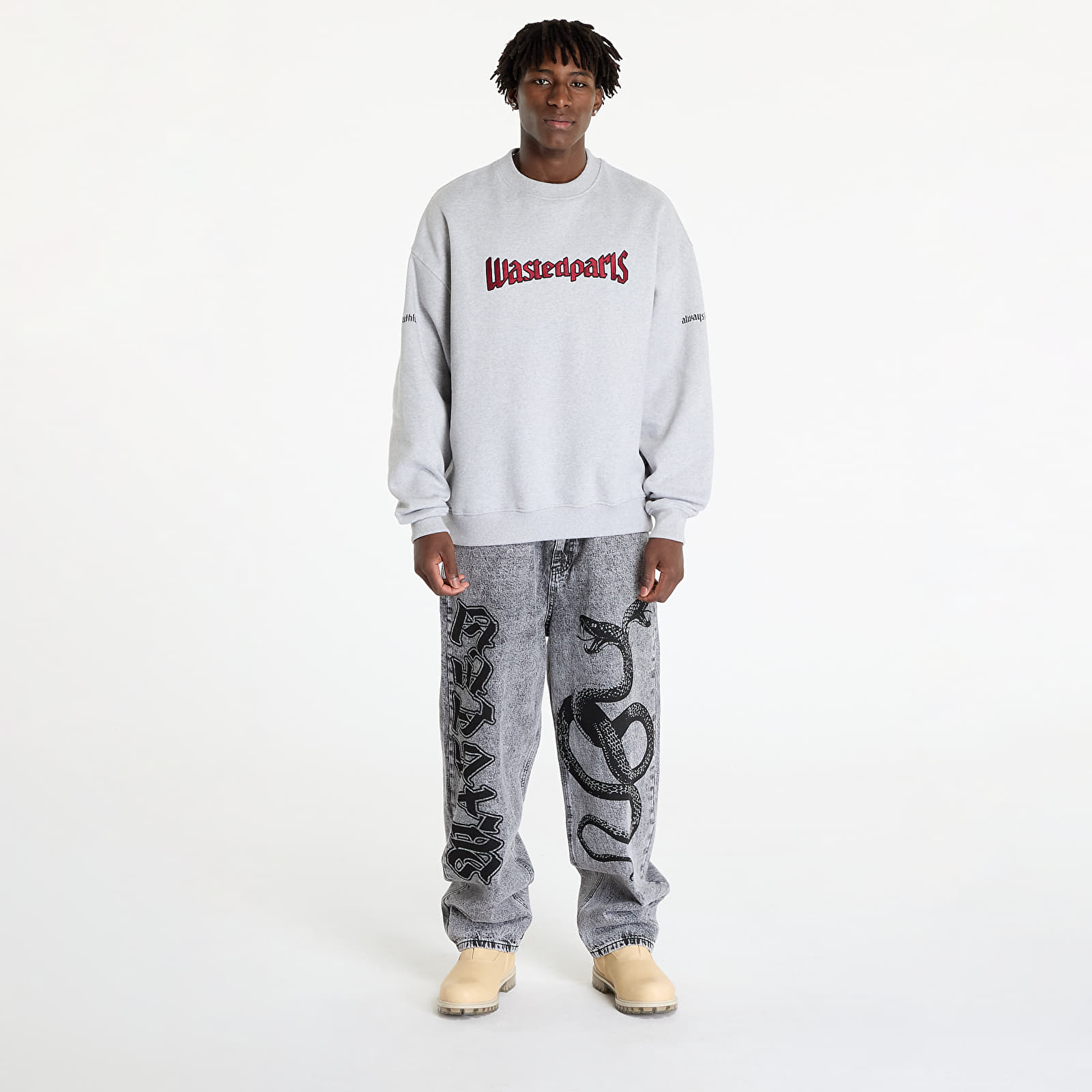 Men's hoodies Wasted Paris United Crew Neck Ash Grey