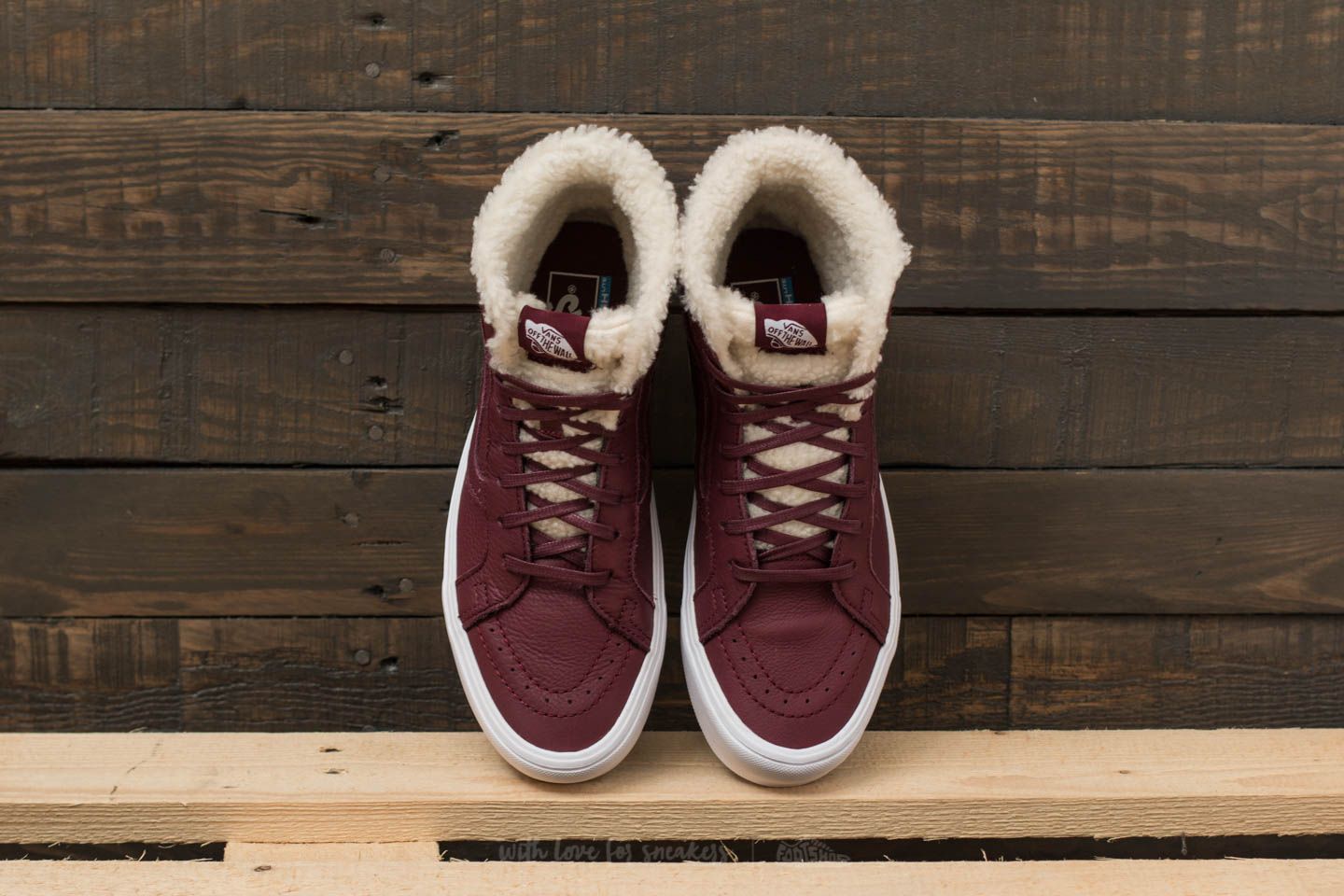 Herren Sneaker und Schuhe Vans SK8 Hi Reissue Lite Sherpa Burgundy True White Footshop