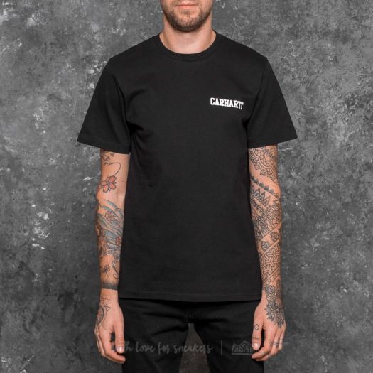 T shirts Carhartt WIP College Script T Shirt Black White Footshop