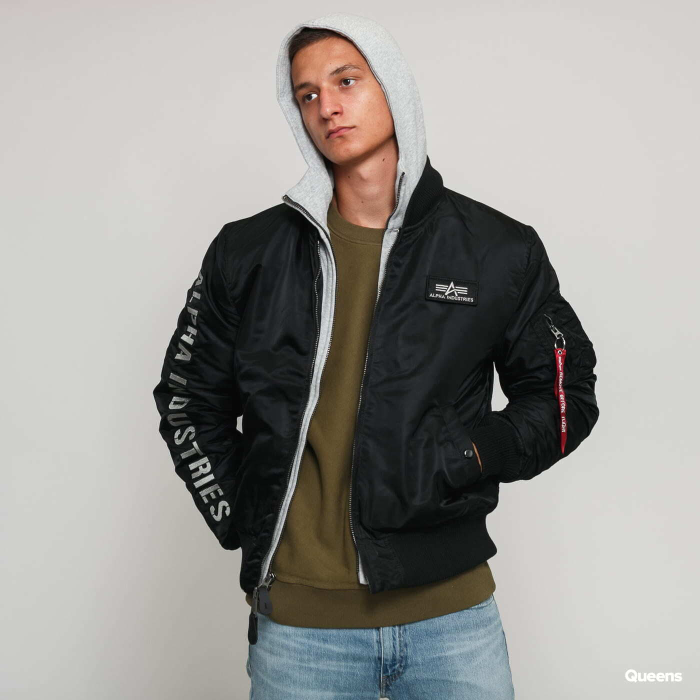Men's jackets Alpha Industries MA-1 D-Tec SE Black / Grey