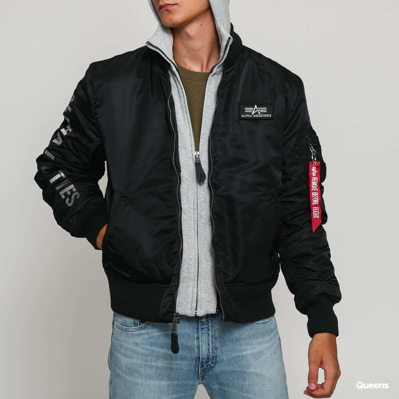 Jachete pentru bărbați Alpha Industries MA-1 D-Tec SE Black / Grey