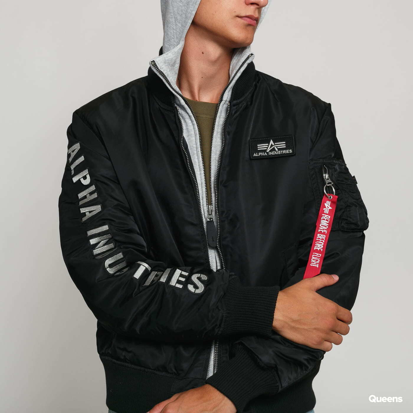Men's jackets Alpha Industries MA-1 D-Tec SE Black / Grey