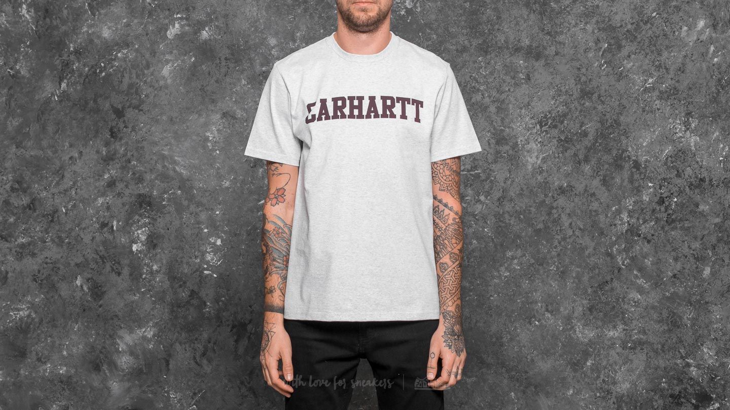 T-shirts Carhartt WIP Shortsleeve College Tee Ash Heather/ Damson