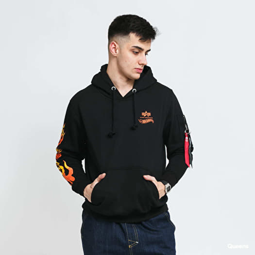 Alpha Industries Men s Flame Hoodie Black Hoodies