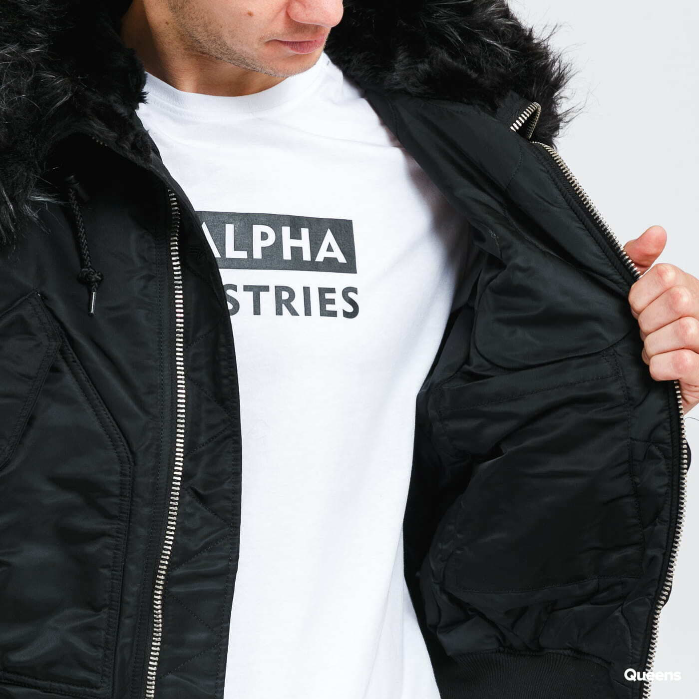 Férfi kabátok Alpha Industries 45P Hooded Custom Black