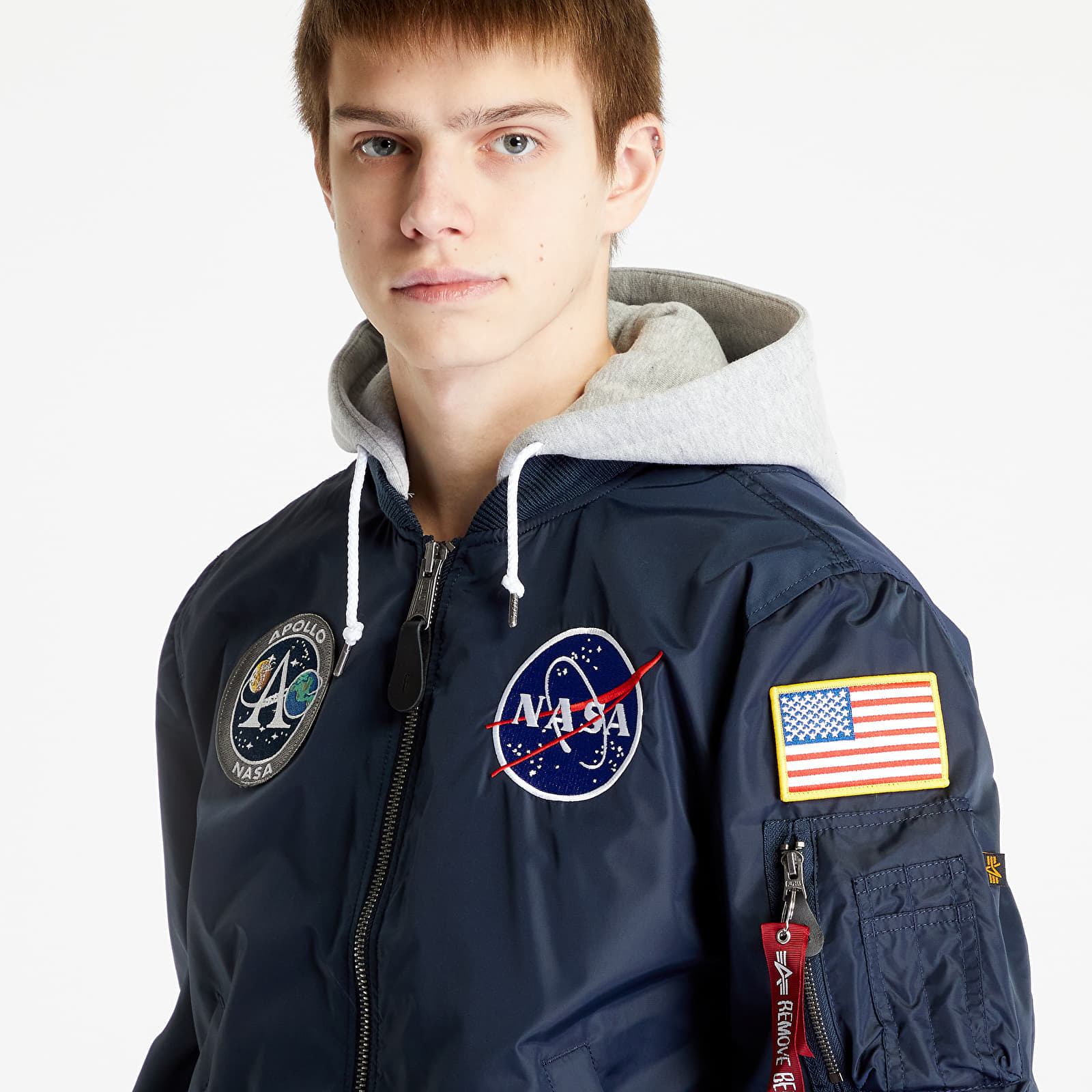 Bluzy z kapturem Alpha Industries MA-1 Zip Hood Apollo Rep Blue