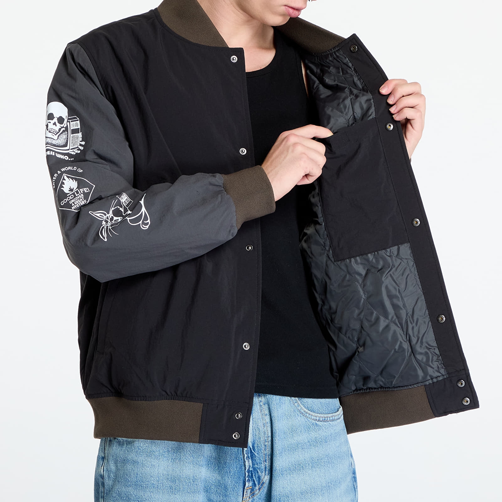 Men's jackets Vans Crazy Eddy Baseball Jacket Black/ Asphalt
