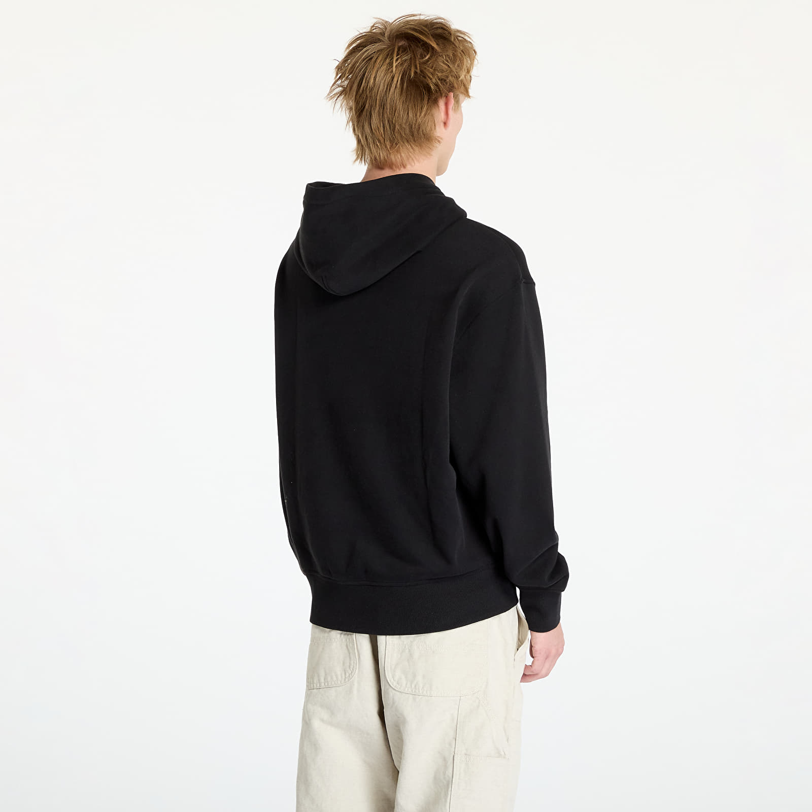Pánske mikiny Calvin Klein Jeans Embroidered Box Hoodie Black