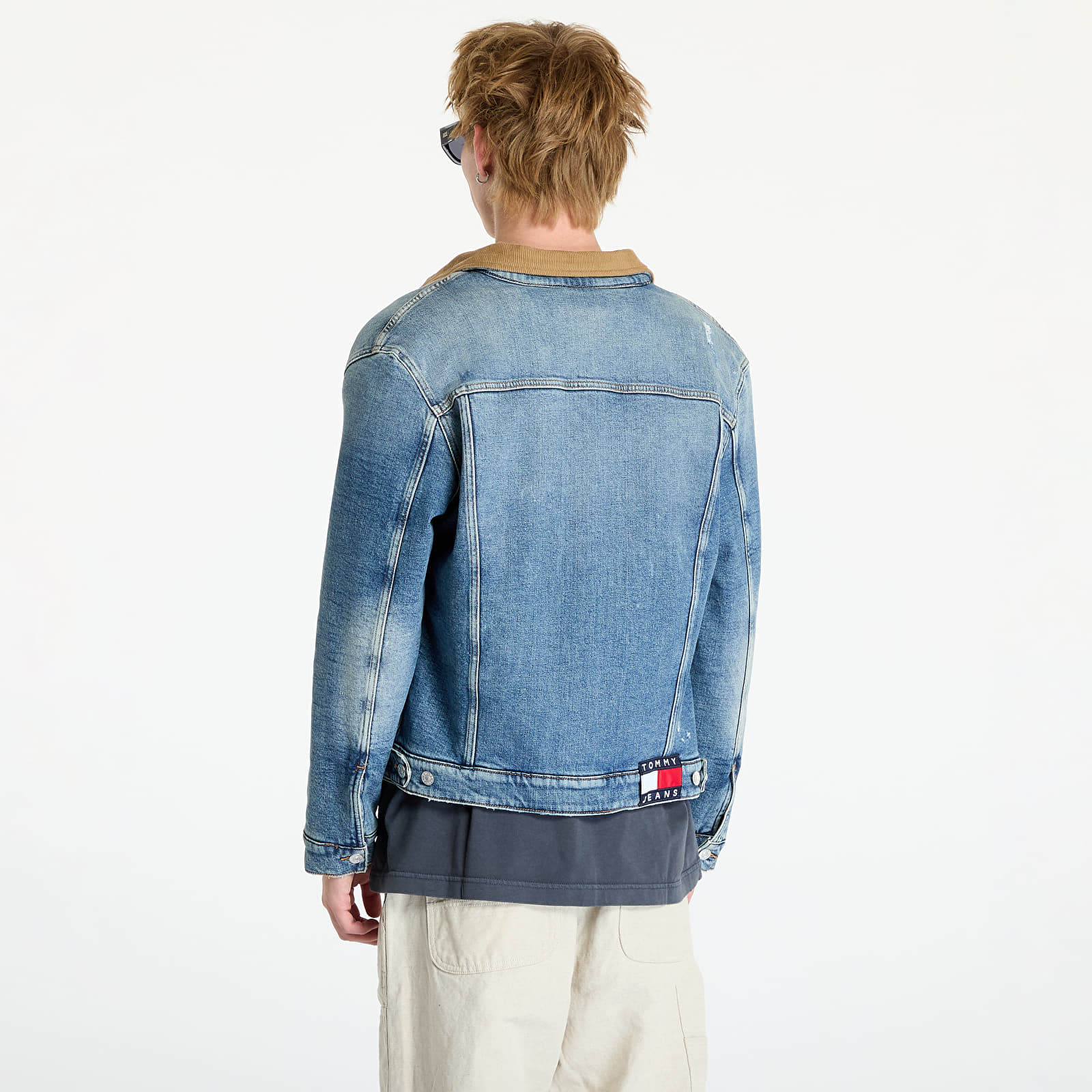 Férfi kabátok Tommy Jeans Ryan Teddy Regular Trucker Jacket Denim