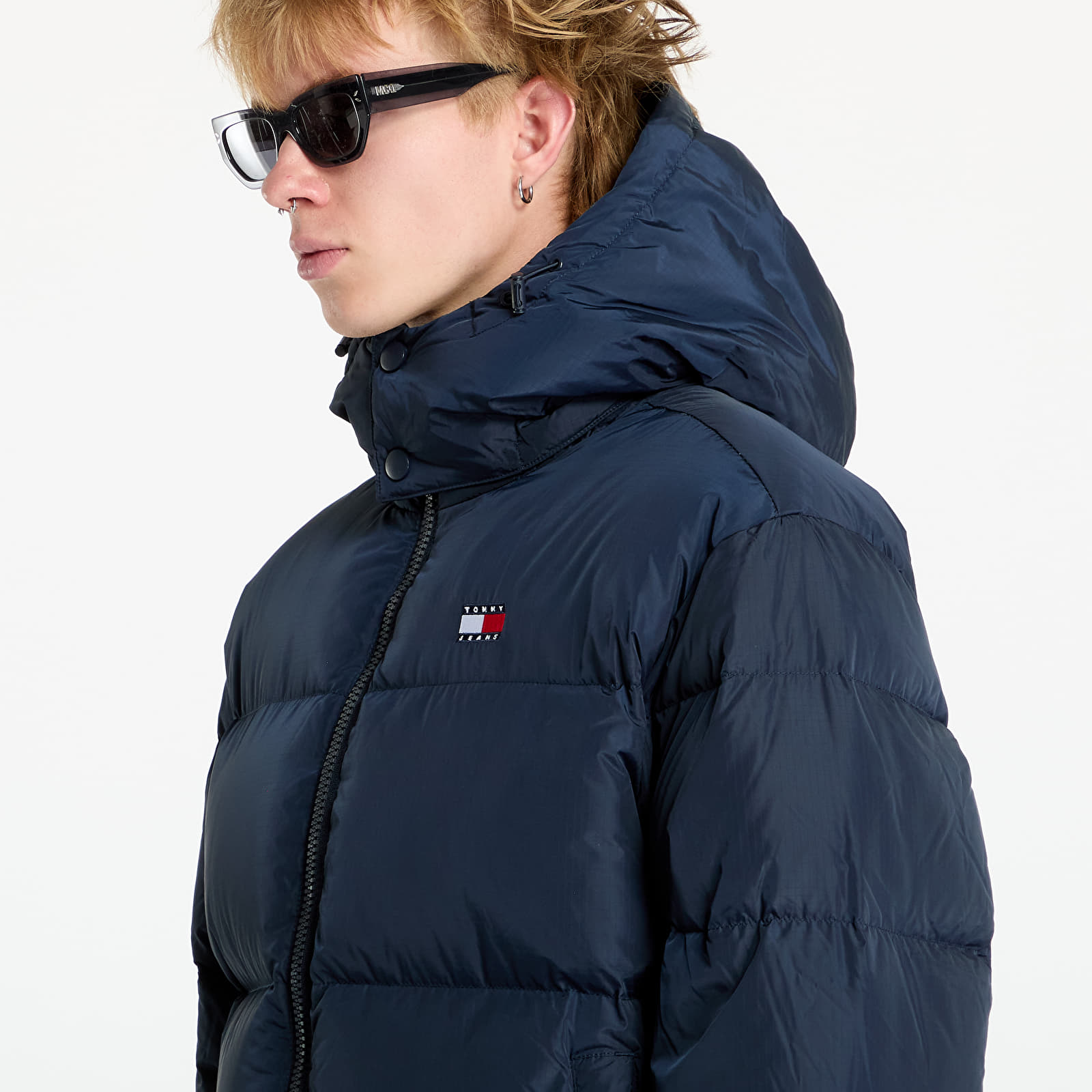 Casacos de homem Tommy Jeans Flag Back Alaska Puffer Jacket Blue