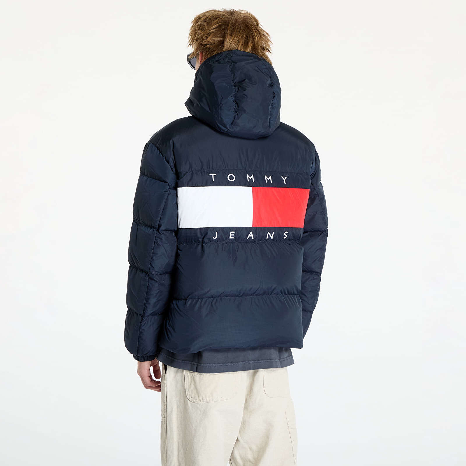 Casacos de homem Tommy Jeans Flag Back Alaska Puffer Jacket Blue