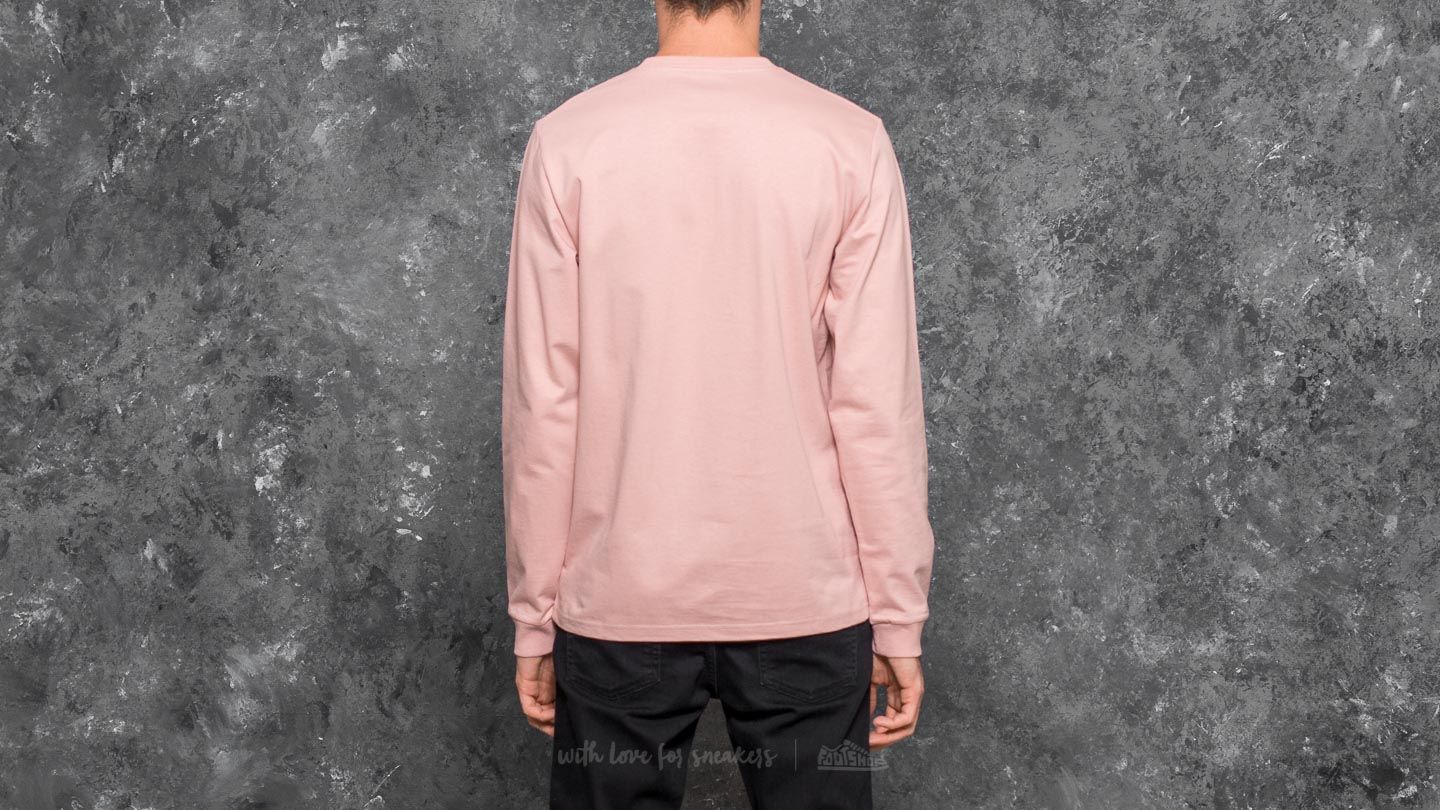 Pólók Carhartt WIP Longsleeve College T-Shirt Soft Rose/ White