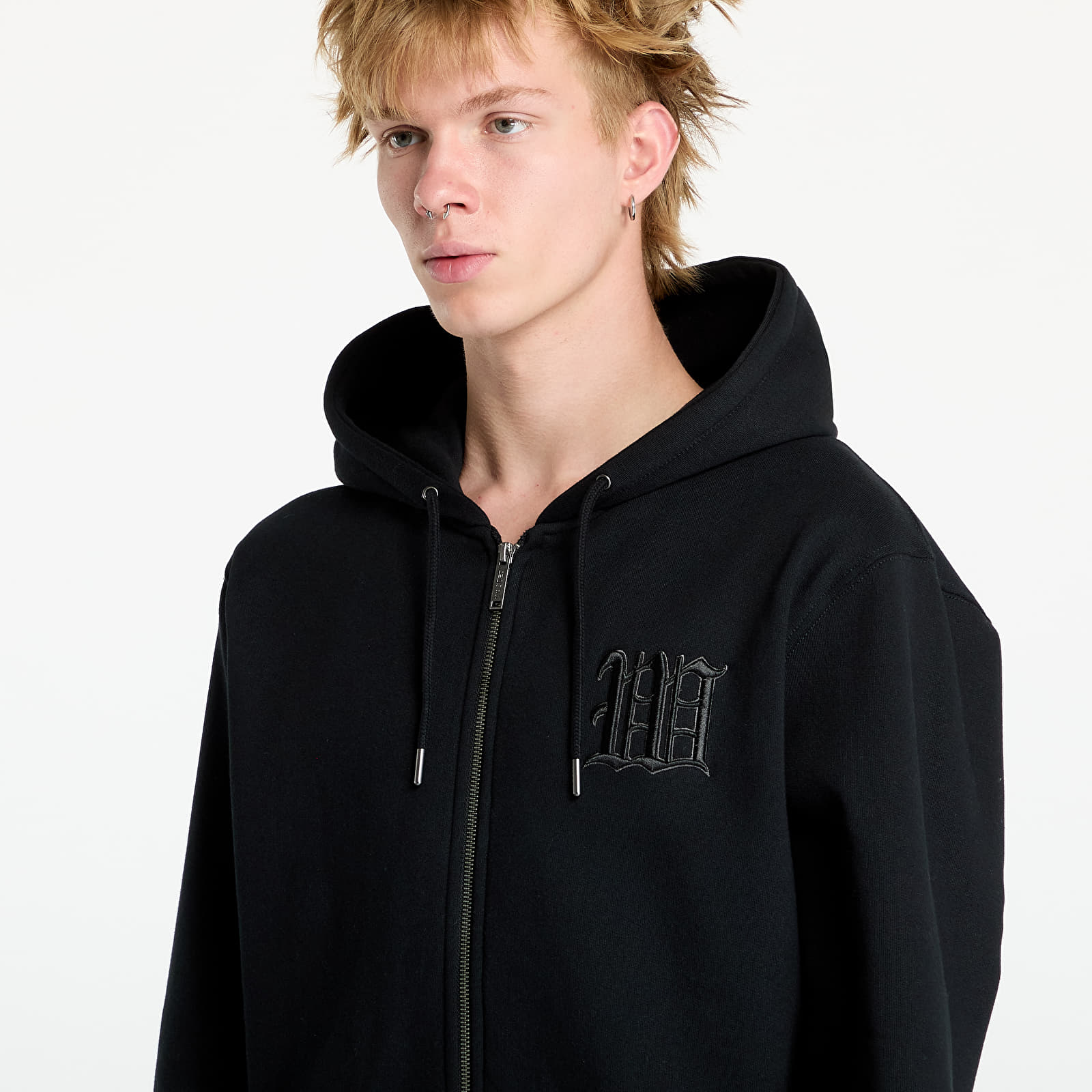 Hoodies fur Manner Wasted Paris Kingdom Curve Zip Hoodie Black Footshop