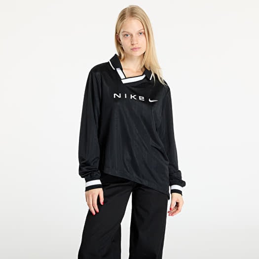 Jersey Nike Sportswear Collection Women's Dri-FIT Jacquard Long-Sleeve Jersey Top Black/ Lt Iron Ore/ White