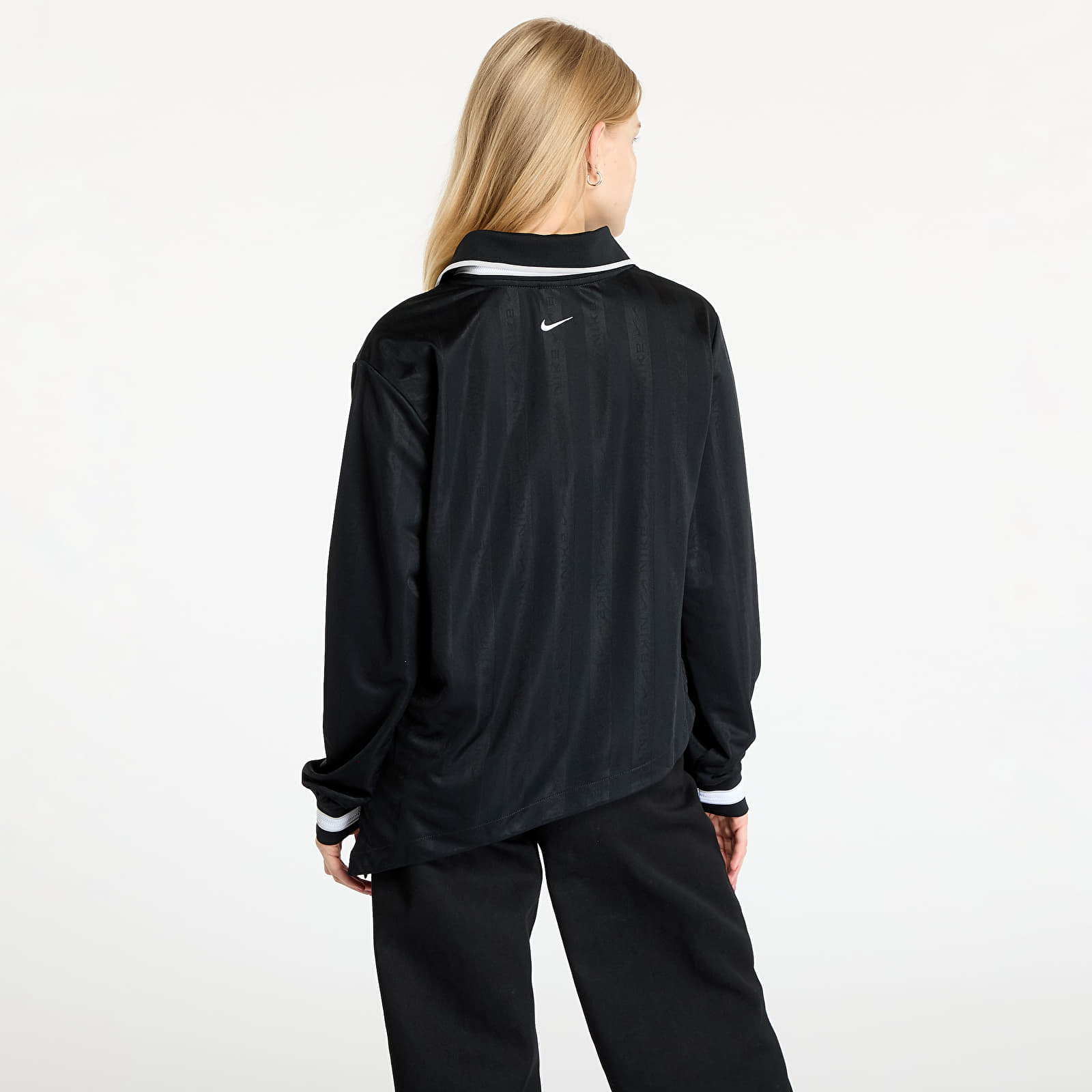 Trikots Nike Sportswear Collection Women's Dri-FIT Jacquard Long-Sleeve Jersey Top Black/ Lt Iron Ore/ White